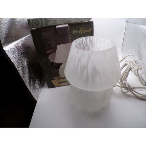 Home Trends White Frosted Snowflake Glass Desk Accent Lamp