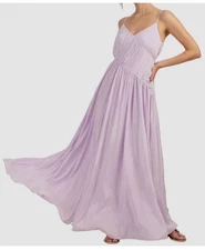 $488 Trina Trina Turk Women's Purple Asymmetrical Cherry Grove Maxi Dress Size M