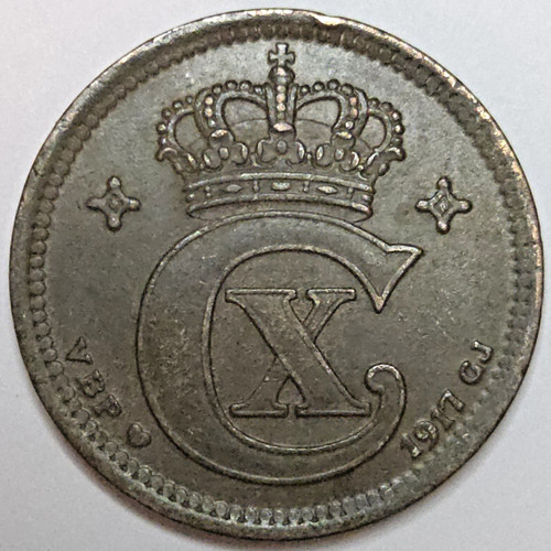 1917 Denmark 5 Ore - XF (Lot#1)