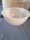 Vintage Anchor Hocking Fire King Oven Ware Milk Glass White Swirl Mixing Bowl 9"