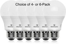 Great Eagle A19 LED Light Bulbs 100 Watt, Warm White 2700K 1500 Lumens 4-or 6-Pk