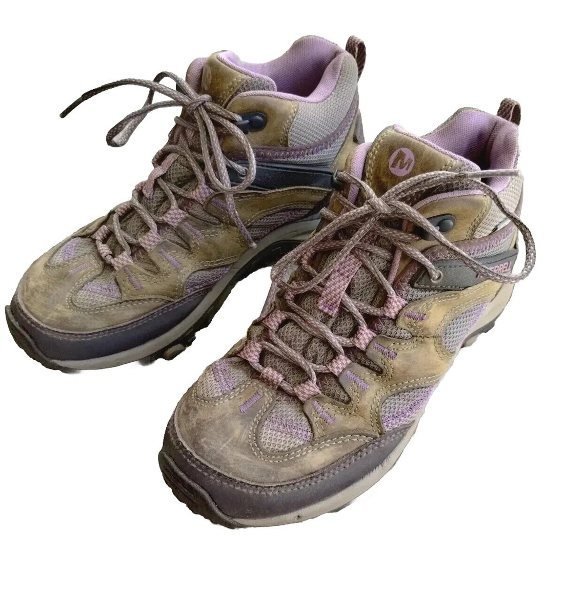 Merrell Brindle Brown Purple Hiking Boots Shoes Vibram  display picture 1