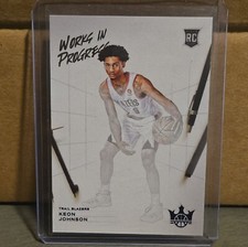 2021-22 Panini Court Kings Keon Johnson Rookie Works In Progress Sapphire 1/25