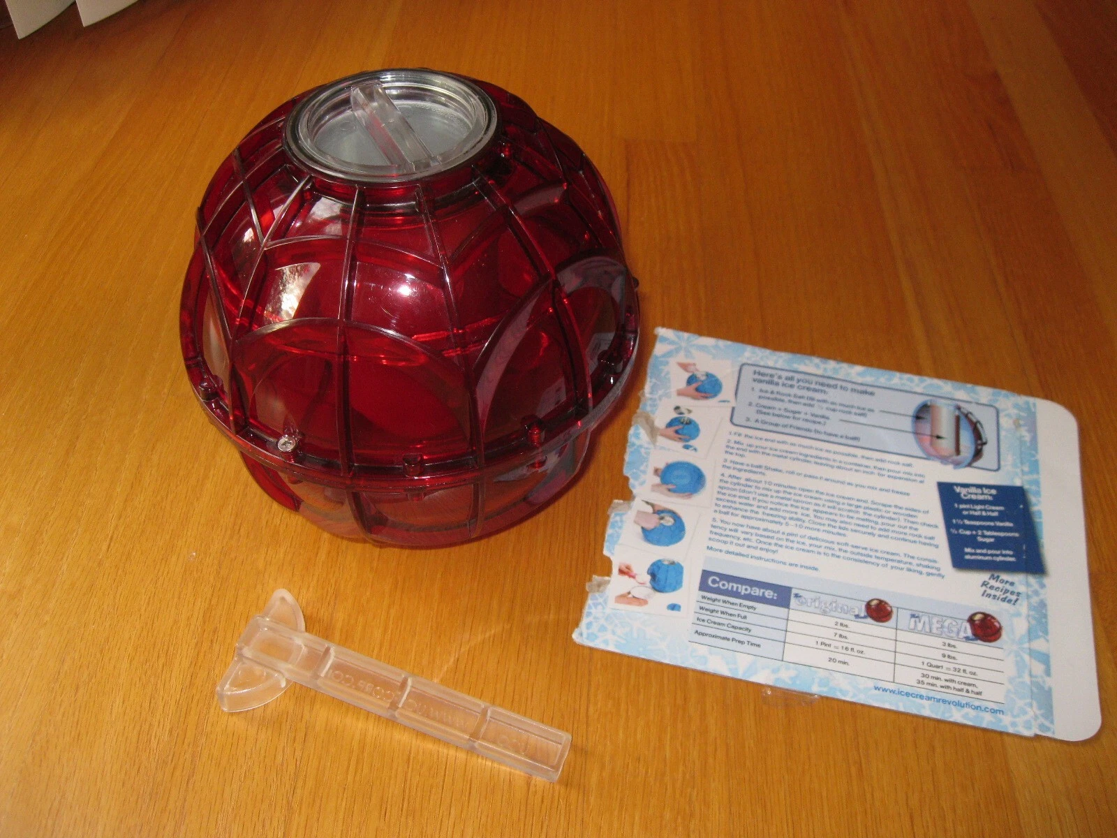 Play and Freeze RED Ice Cream Maker Ball by Industrial Revolution, EUC Pint
