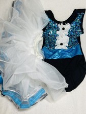 Dansco Dancewear Tutu  Dress Size LC Youth Large Blue Sequin Costume Dress