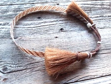 Horsehair 1/2" Hat Band-Double Tassel-Adjustable