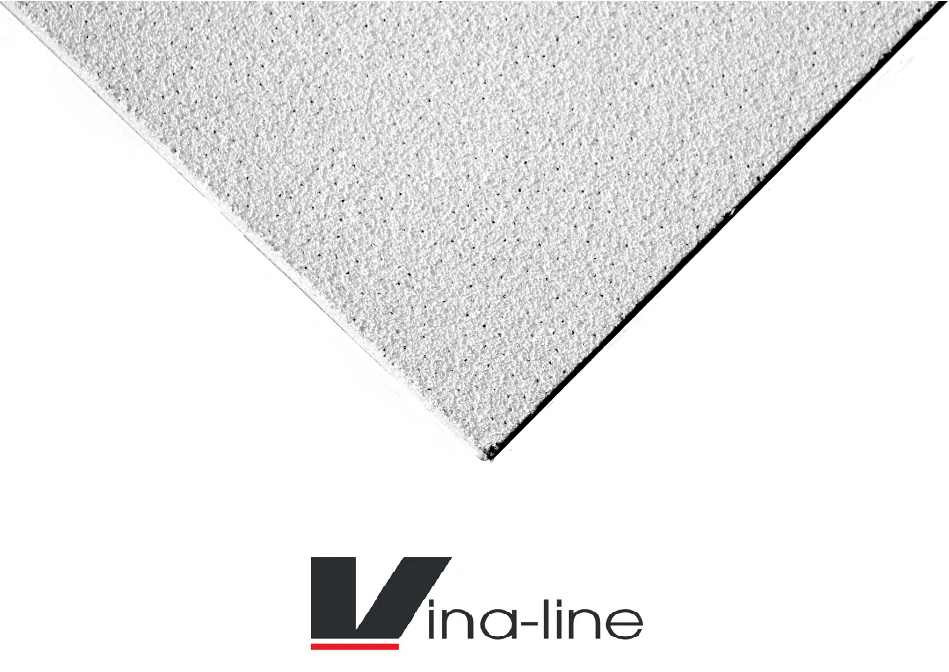 VINA-LINE 12 in a Box White Sandtone Flat Suspended Ceiling Tiles 595x595 Sandy Texture