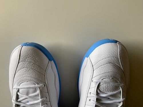 NEW Nike Air Jordan 12 Retro CT8013-112 Men's 9 Shoes WHITE/UNIVERSITY BLUE - Picture 7 of 10