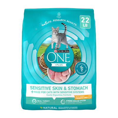 Plus Dry Cat Food Sensitive Skin & Stomach, Natural Turkey, 22 lb Bag