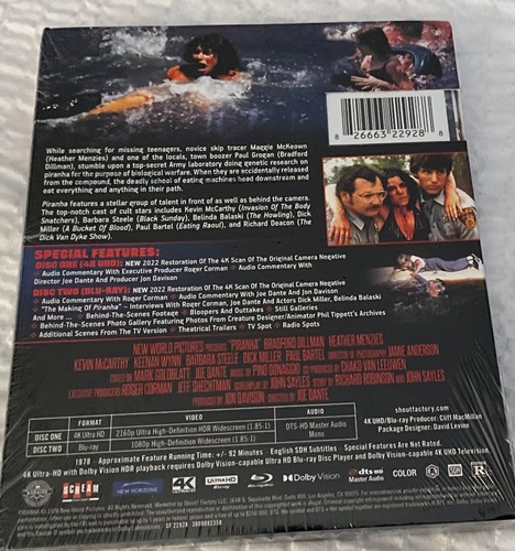 Piranha Collector’s Edition (4K UHD+Blu-ray) w Slipcover - NEW - Picture 2 of 3