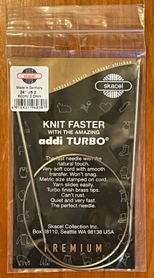 Addi Turbo Skacel / Premium 24'' Circular Knitting Needles / US Size 2