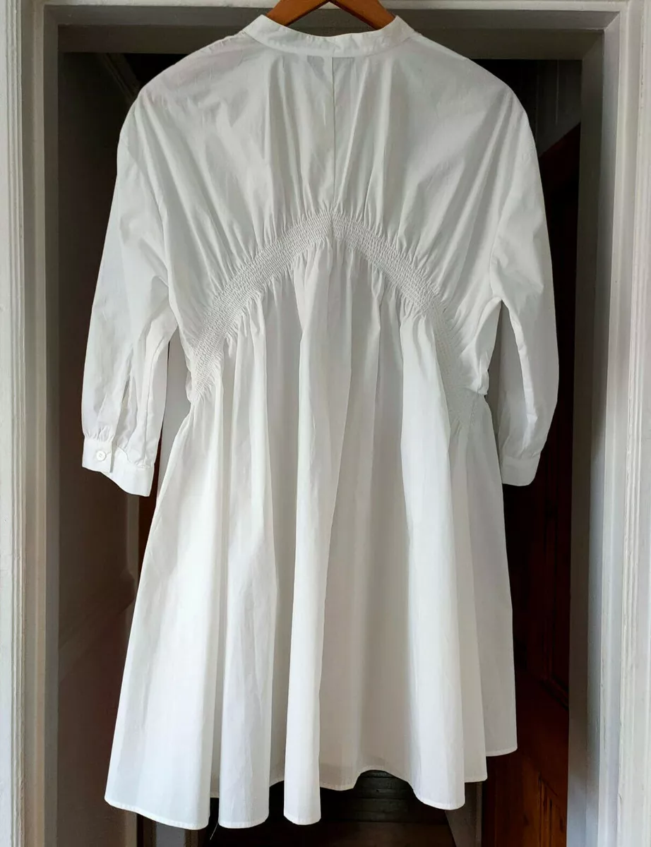Zara SS21 Gathered Poplin Mini Dress XS S M L XL White Short