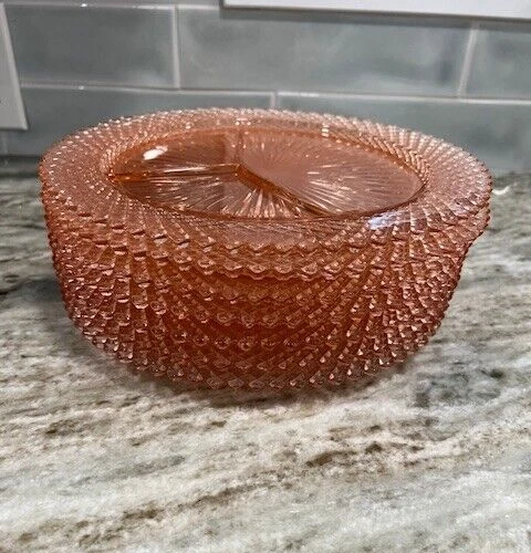 Vintage Pink Anchor Hocking Miss America Divided Grill Plates Set Of 7