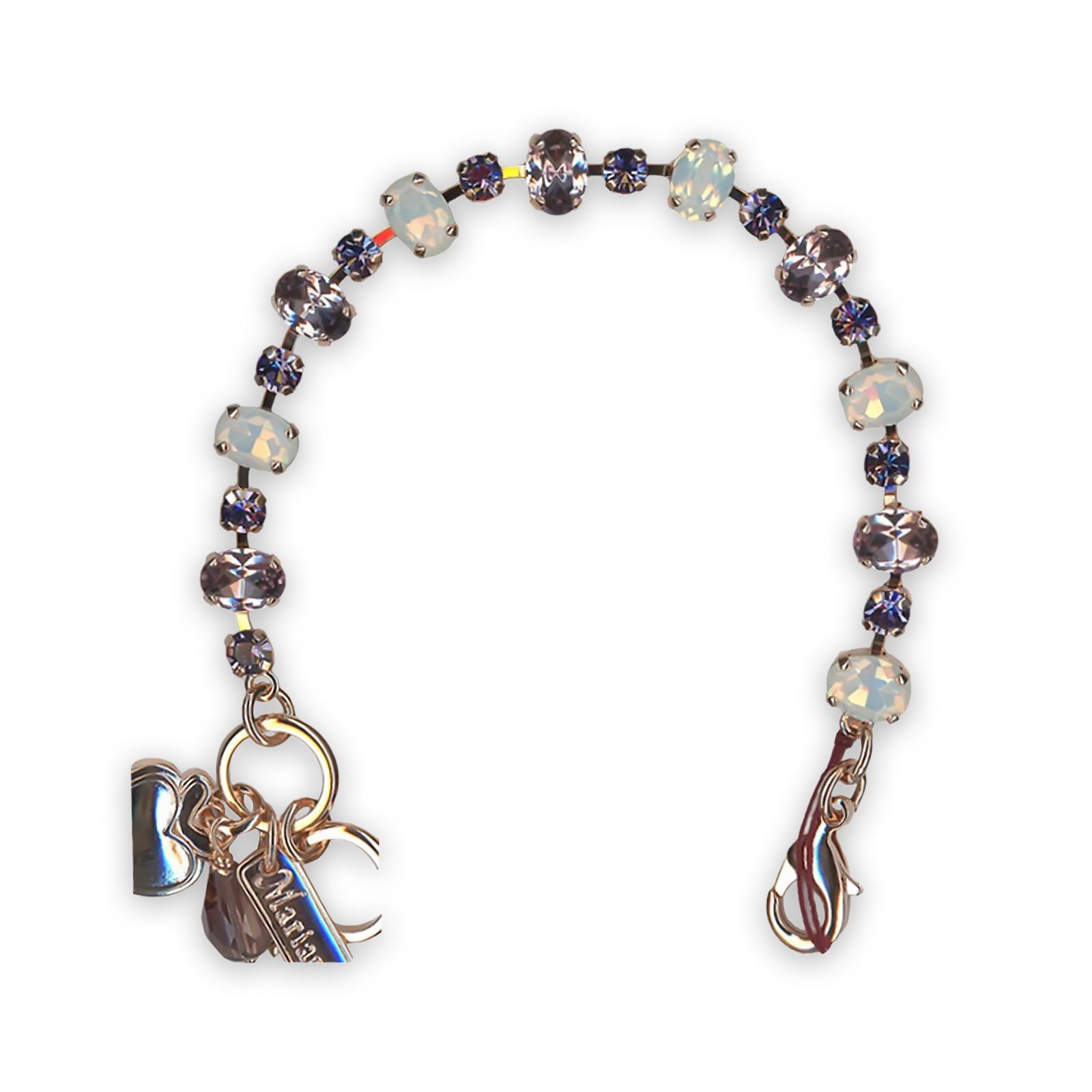 Mariana Purple Rain Collection Amethyst and White Mineral Elegant Bracelet-image