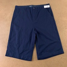 Old Navy Boys Size 18 Ink Blue Built-In Flex Twill Straight Uniform Shorts NWT