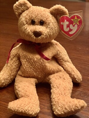COLLECTORS ITEM 1996 TY CURLY Beanie Baby with multiple Spelling and Date Errors