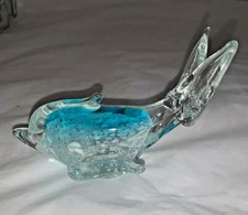 ART GLASS LIGHT BLUE DOLPHIN