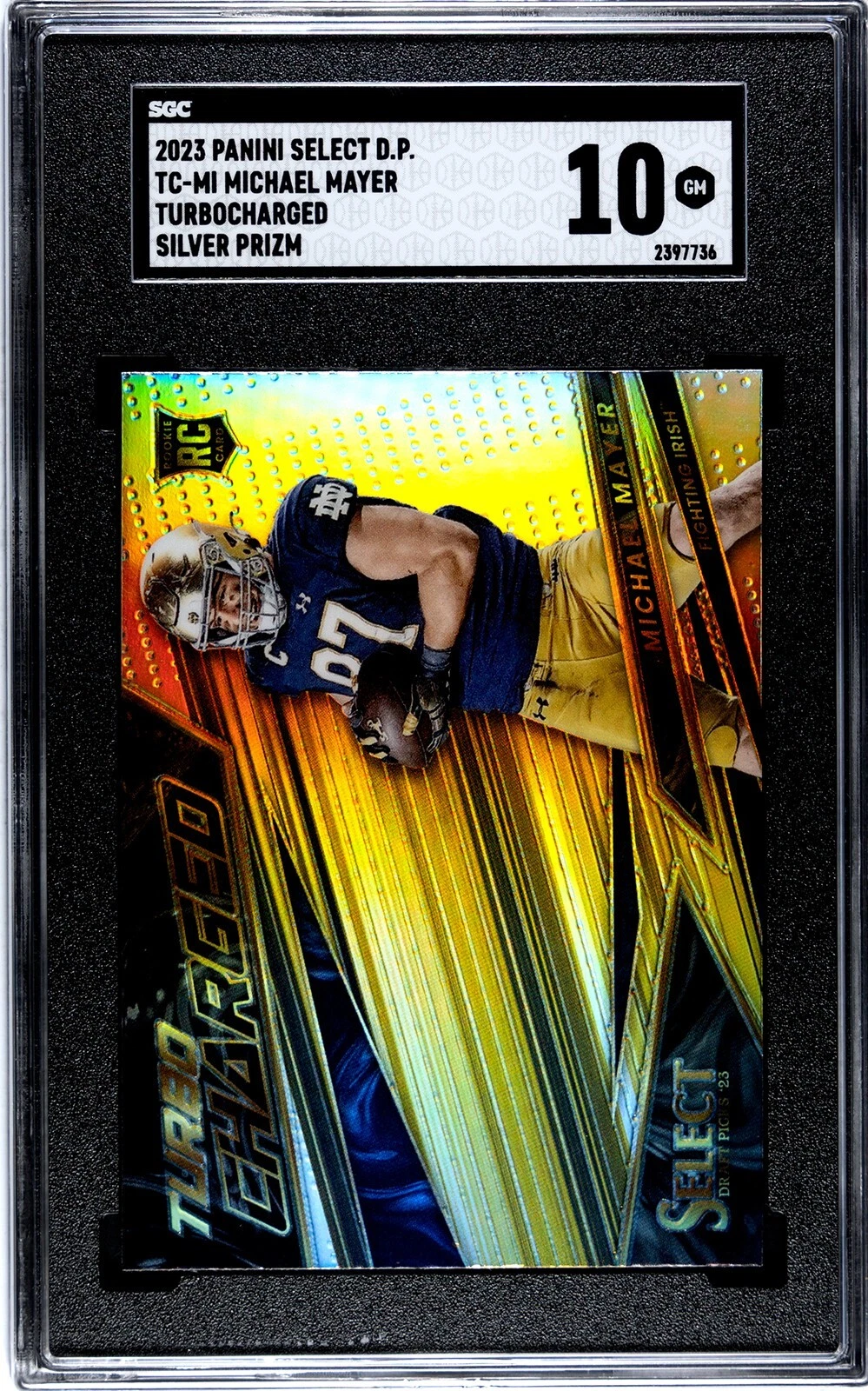 Michael Mayer Panini Select Draft Picks Turbocharged #TCMI Gold Prizm