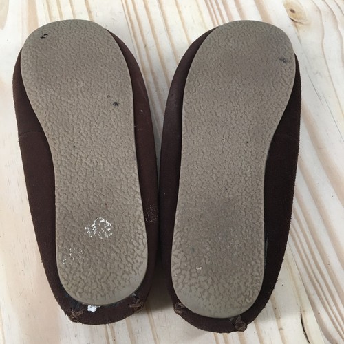Minnetonka Slippers Womens 6 Cally Mocassin Brown Suede Leather Comfort Slip On - Picture 11 of 16