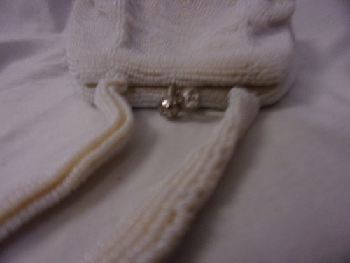 Borsa vintage Walborg De Pinna scatola di perle semi bianchi Stly Bag grande sposa - Foto 6 di 9
