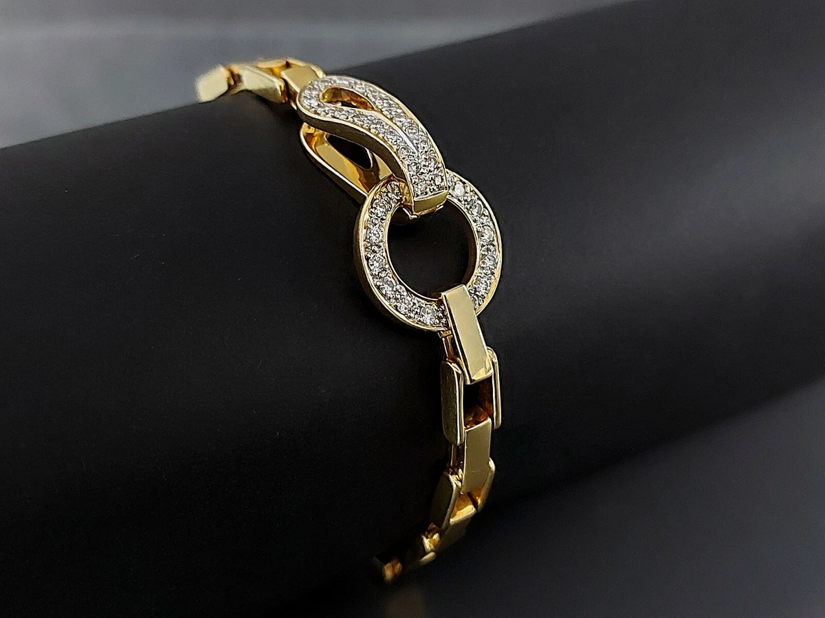 Diamond Bracelet 18ct Yellow Gold Ladies 6.5