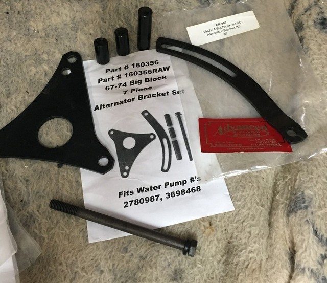 MOPAR 196774 Big Block No AC Alternator Bracket Kit Dodge Chrysler