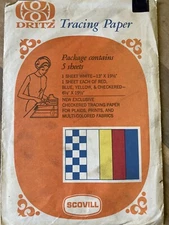 50s 60 Vtg Scovill Dritz Dressmakers Tracing Paper Red Blue Checkered  Sewing