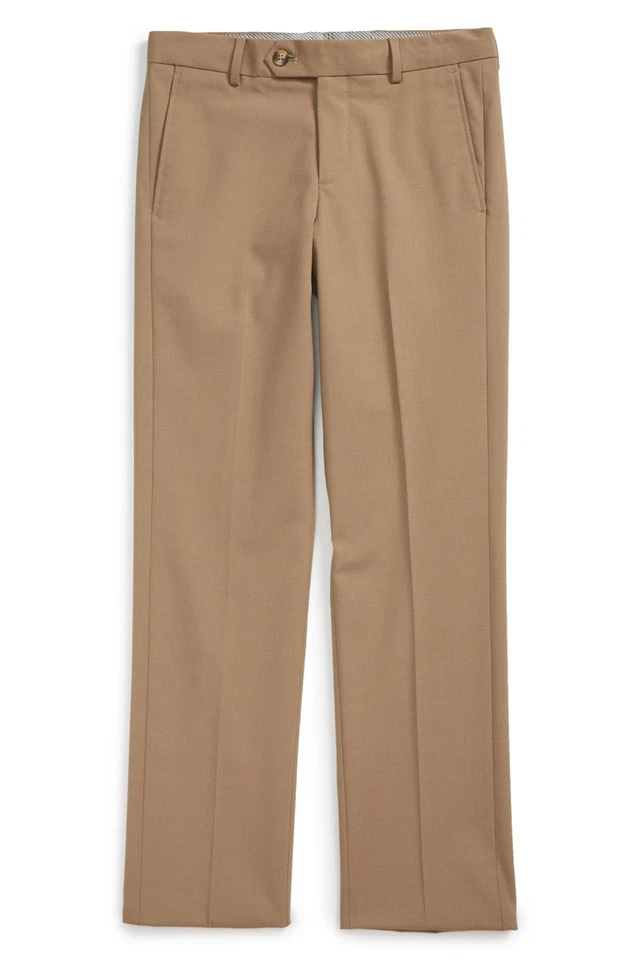 Pantalones elásticos Nordstrom 157535 para niños 'Parker' corte moderno talla tostada 6 Foto 2 de 2