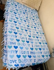 DIY Homemade "I Love Daddy/Mommy" Double-sided Fleece Blanket-45" x 60"