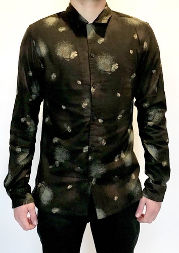 AllSaints Washed Black Abilene LS Shirt Retail $165 NWT Price $79 All Saints S