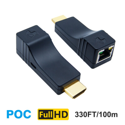 330ft HDMI Extender Over Single CAT5e/CAT6 Cable 2K HDMI Transmitter & Receiver