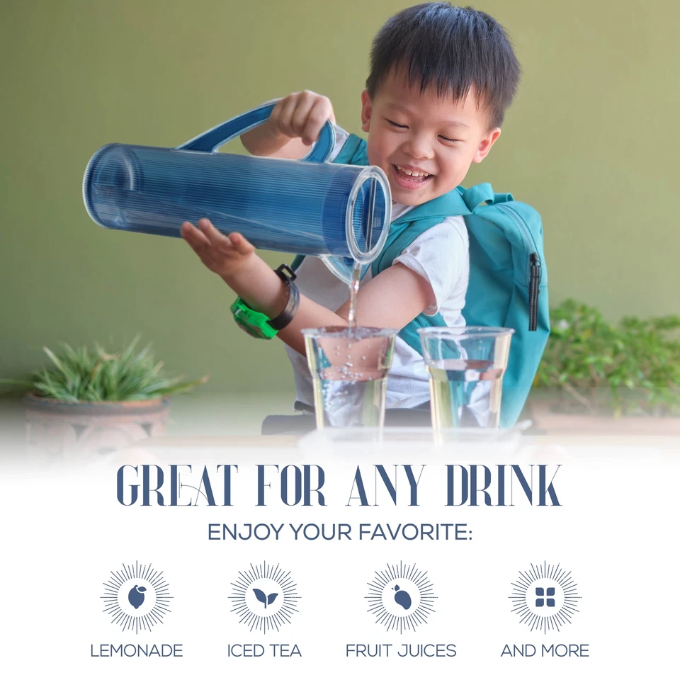 Jarra de agua acrílica con tapa Elle Decor - azul índigo Foto 4 de 4