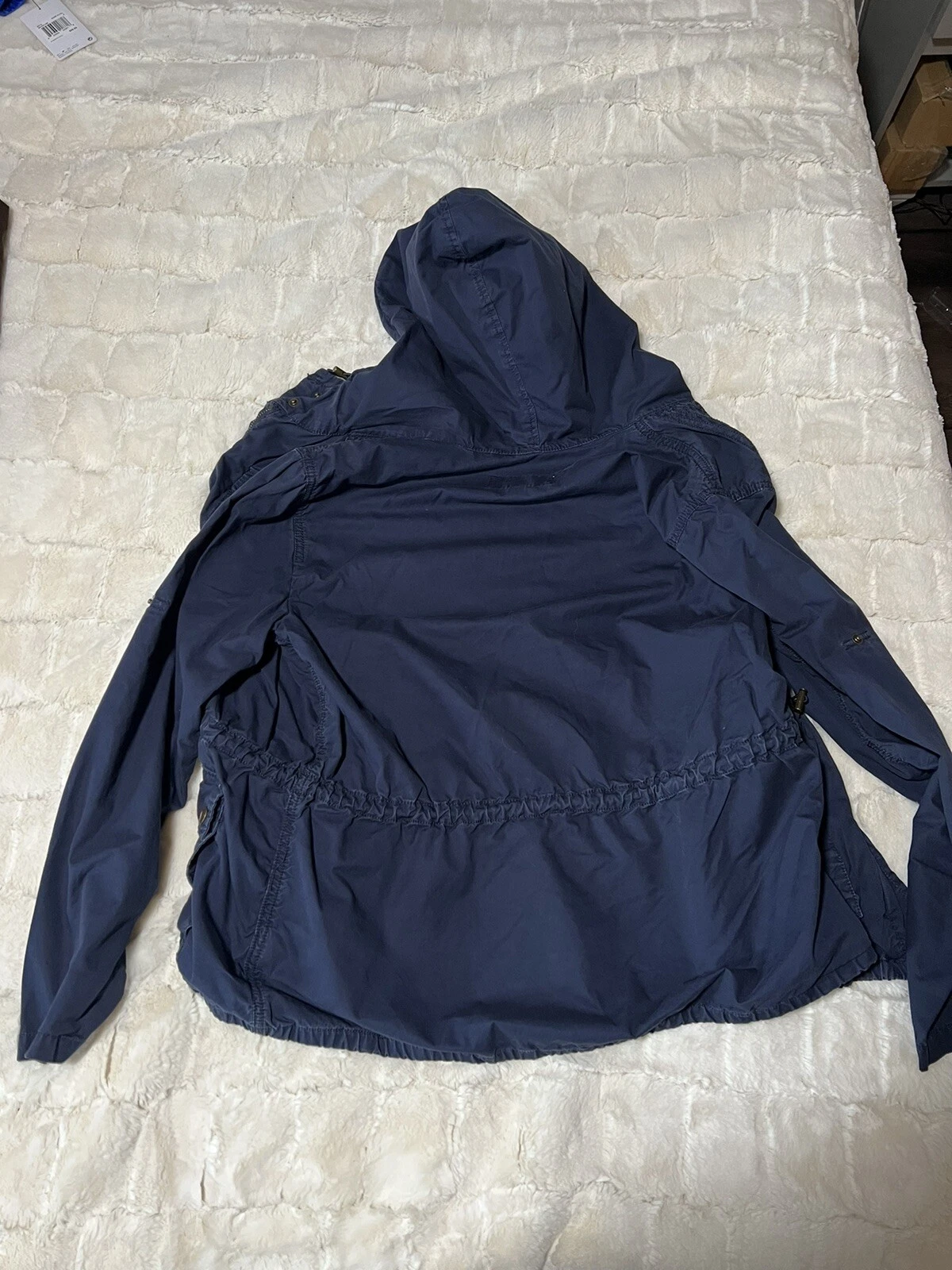 Michael Kors cappotto blu con cappuccio donna taglia media bottoni cerniera