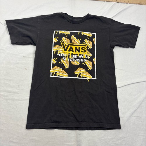 Vans, Vans Adult Graphic Tee T-shirt Black Short Sleeve Small Grilled Cheese