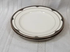 2 Mikasa Silver Shells Salad Plates