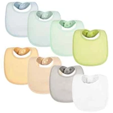 Tiny Twinkle Baby Bibs (8-Pack) Waterproof and Absorbent Feeding Bibs