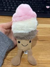 Jellycat Amuseables Ice Cream Plush Keychain Toy Soft Bag Charm Collectible
