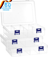 Qwork® 3 StüCk Sortierboxen FüR Kleinteile, 8-FäCher Aufbewahrungsbox FüR Schmuc