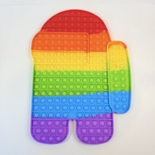 16  Among Us Rainbow Silicone Pop Fidget Stress Relief