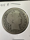 1915 Barber Half Dollar KEY DATE Silver Half Dollar