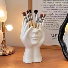Creative Plastic Face Hand Makeup Brush Holder   Artistic Vanity Organizer for B