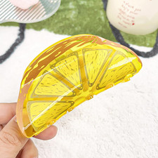 Fruit Print Hair Claws Non Slip 3.8"Medium Hair Claws Clips CuteColor,LemonShape
