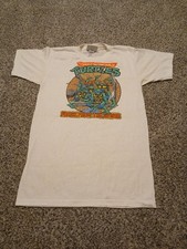 Vintage 1988 Teenage Mutant Ninja Turtles White Kids T-Shirt TMNT X large