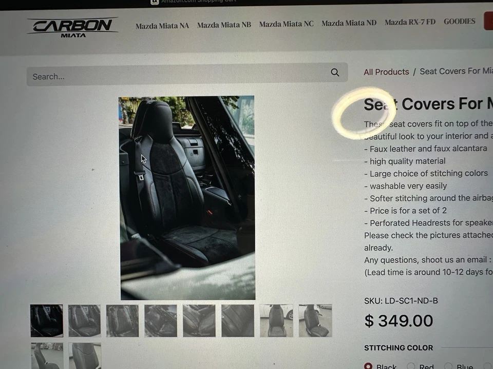 Mazda miata nd Car Sear Covers - Image 4 of 4