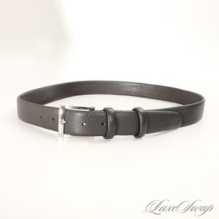 #1 MENSWEAR LNWOT Farnese Made in Italy Brown Leather Tubo Wholecut Belt 100 NR