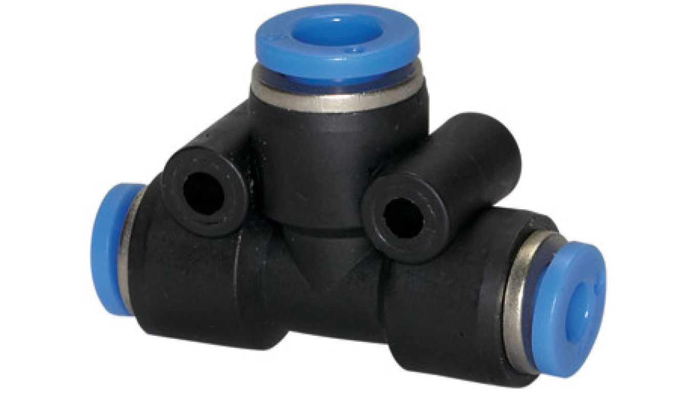 Plastic reducing T-plug tee for hose 2x8/1x4, 138.0804 /T2UK