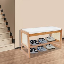 Morden Shoe Storage Bench Entryway Shoe Rack Shoe Bench With Cushion Durable New