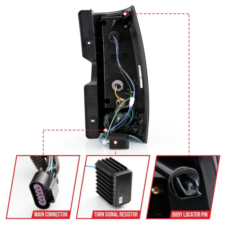 Luces traseras LED ANZO para GMC Yukon XL 2500 2007-2013 negras con lente de humo Foto 2 de 4