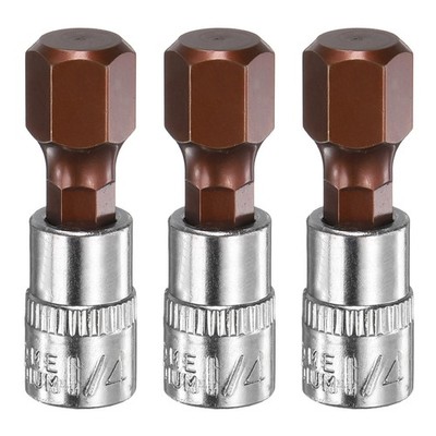 3pcs H10 Hex Bit Socket 1/4'' Square Drive Metric Extension Impact Bit, Red