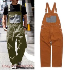 Men Suspenders Overalls Loose Fit Casual Trousers Work Bibs Cargo Coveralls Gift
